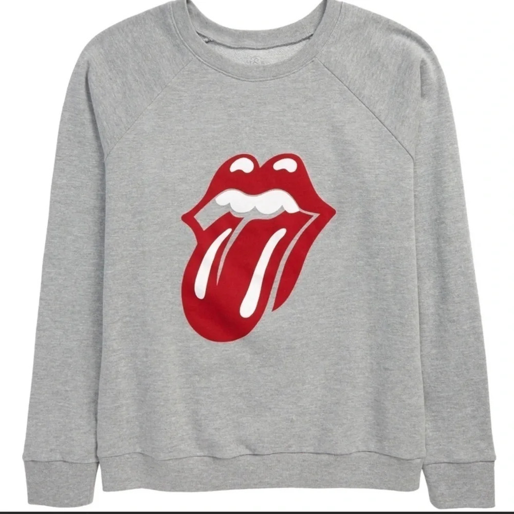 NWT Treasure & Bone Gray Rolling Stones Graphic Pullover Sweatshirt Size XS v6x